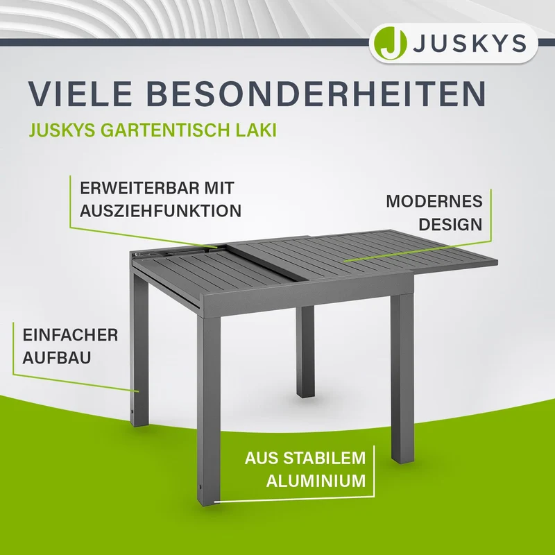 Table de jardin extensible Laki – aluminium