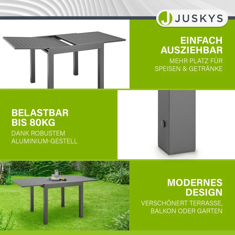 Table de jardin extensible Laki – aluminium