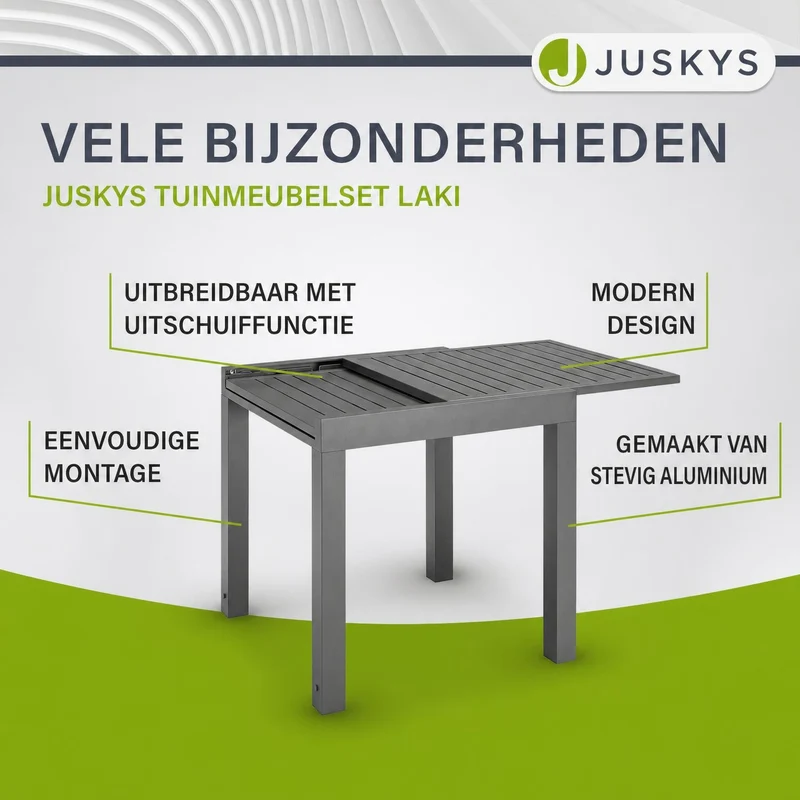 Table de jardin extensible Laki – aluminium