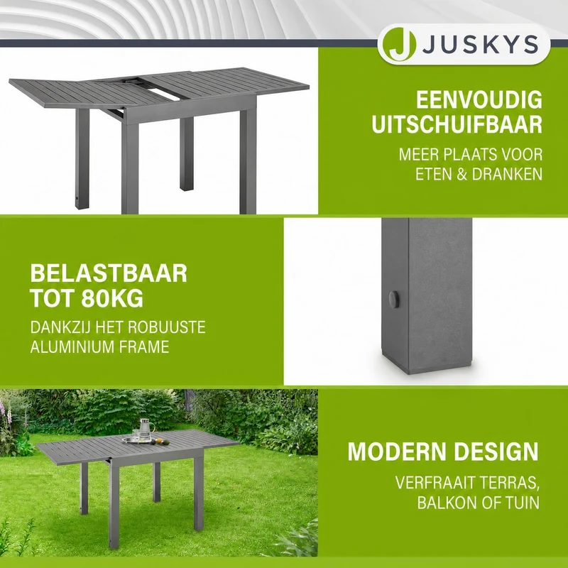 Table de jardin extensible Laki – aluminium