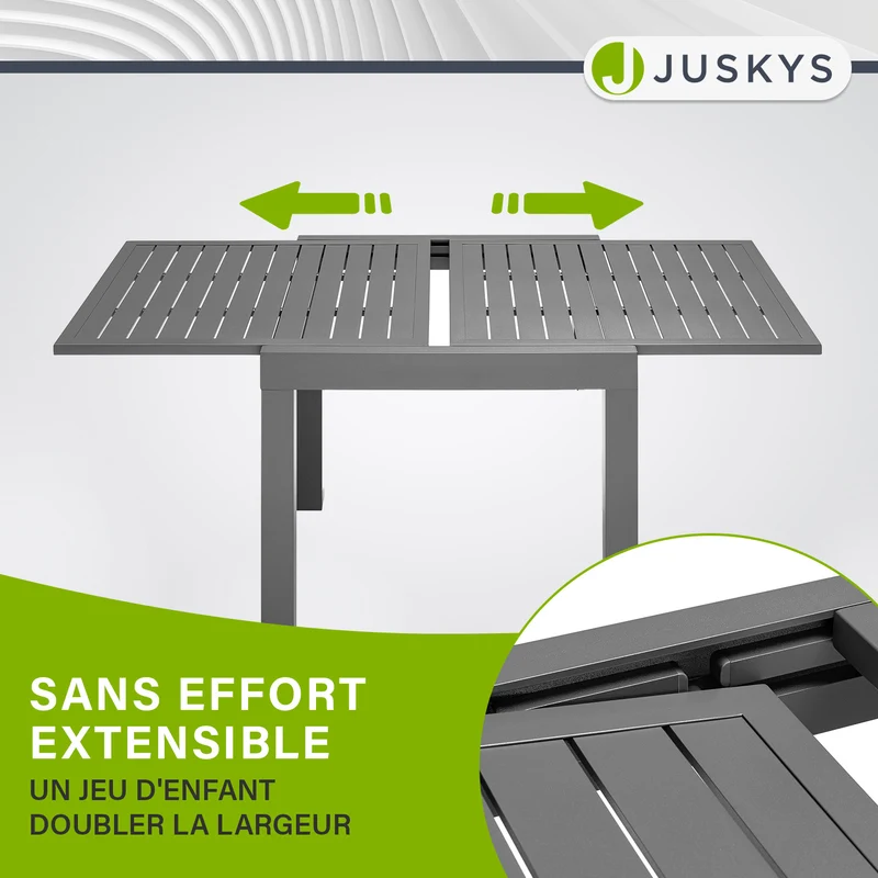 Table de jardin extensible Laki – aluminium