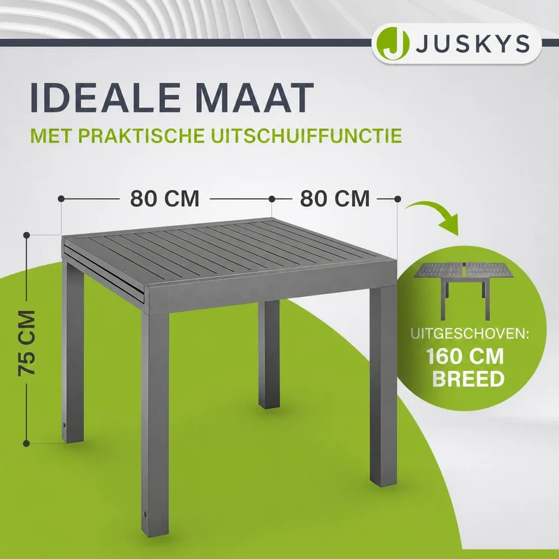 Table de jardin extensible Laki – aluminium