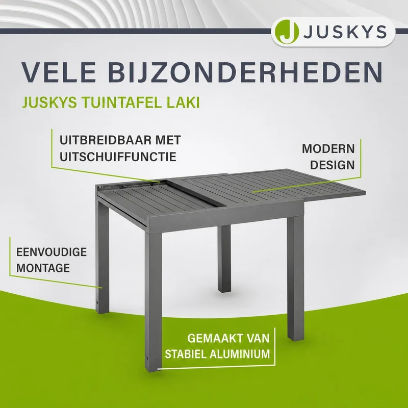 Table de jardin extensible Laki – aluminium