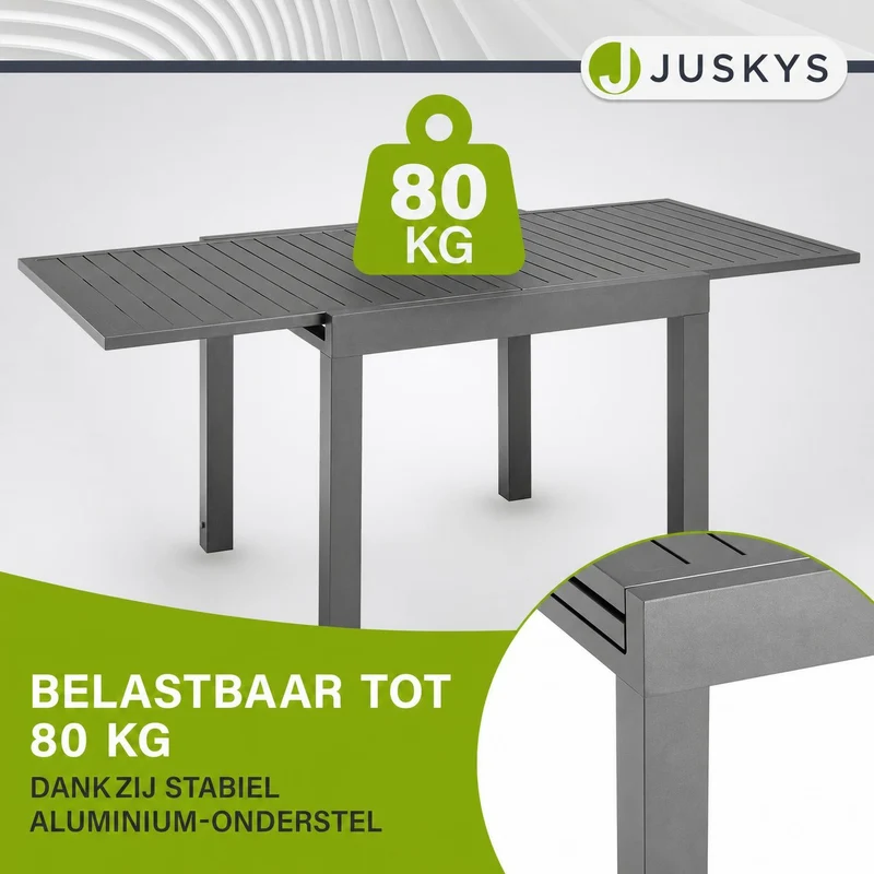 Table de jardin extensible Laki – aluminium
