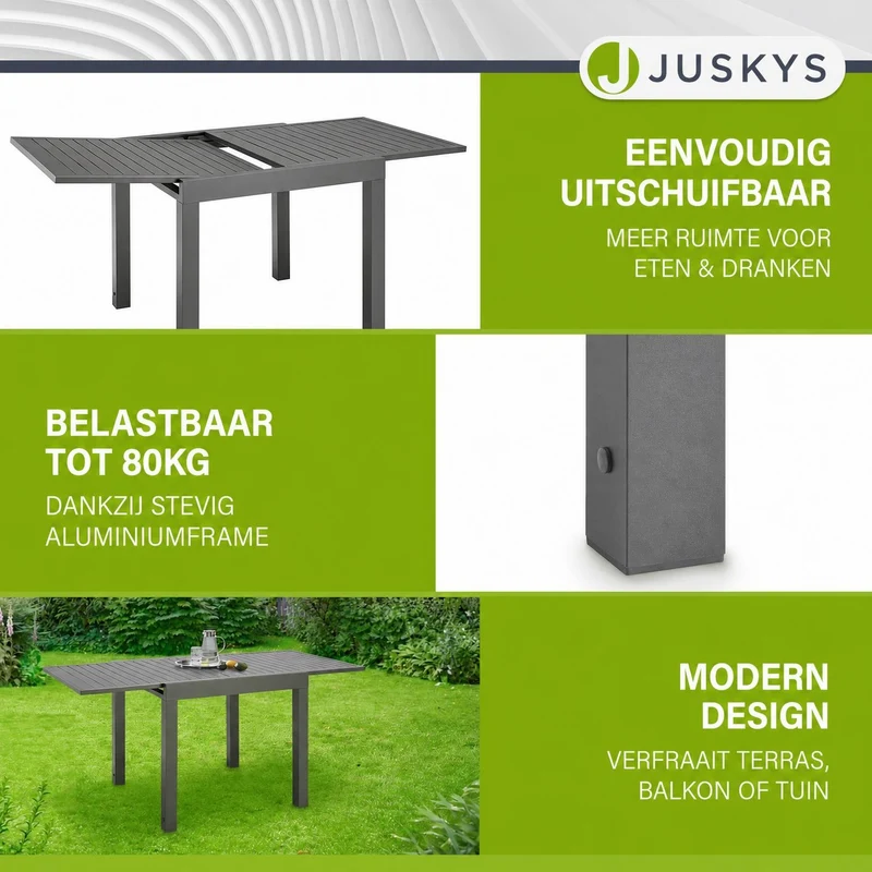Table de jardin extensible Laki – aluminium