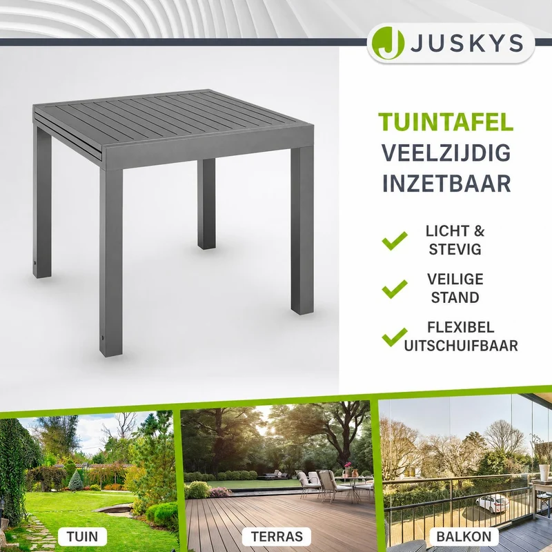Table de jardin extensible Laki – aluminium