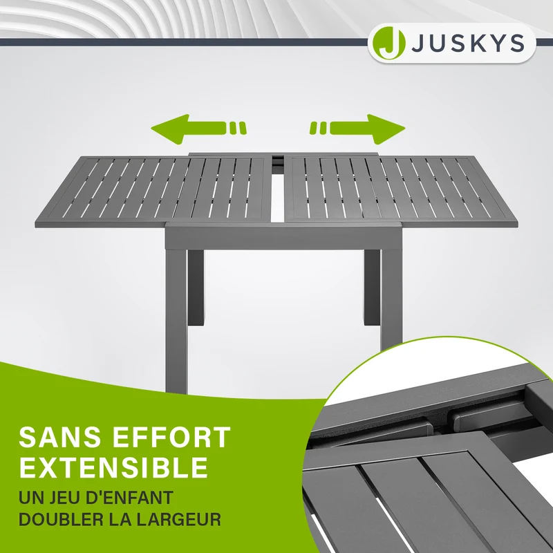 Table de jardin extensible Laki – aluminium