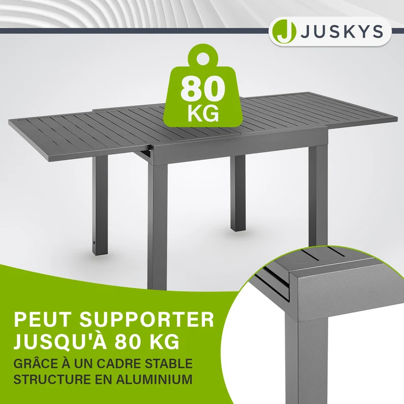 Table de jardin extensible Laki – aluminium
