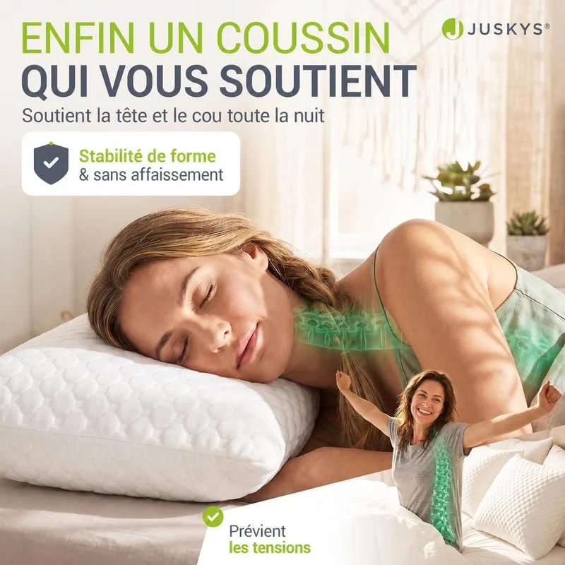Oreillers à mémoire de forme – lot de 2, ergonomiques