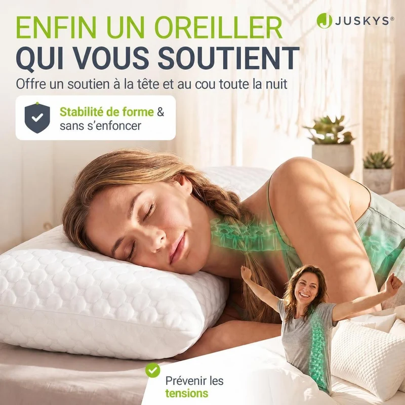 Oreillers à mémoire de forme – lot de 2, ergonomiques