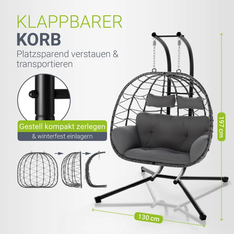Fauteuil suspendu double en polyrotin Aria
