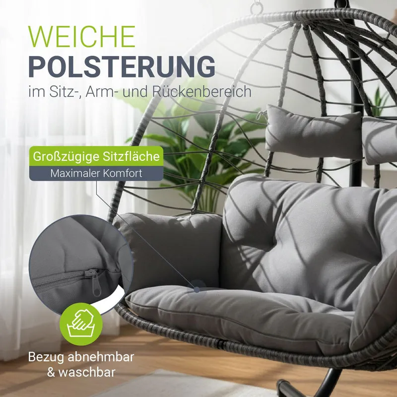 Fauteuil suspendu double en polyrotin Aria