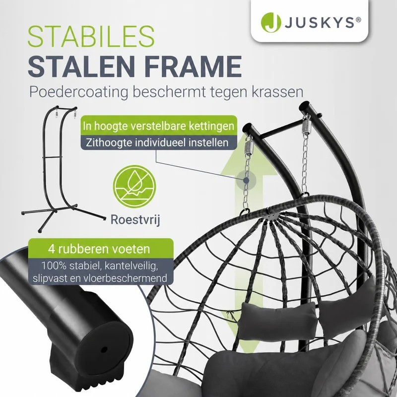 Fauteuil suspendu double en polyrotin Aria
