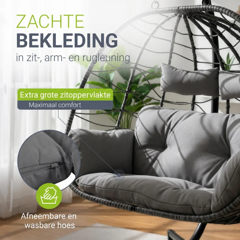 Fauteuil suspendu double en polyrotin Aria