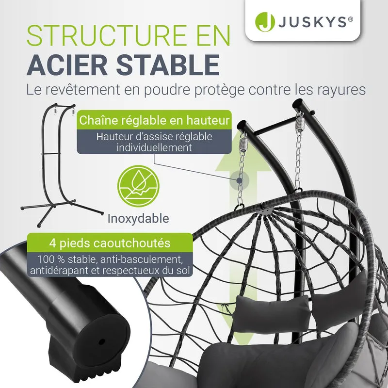 Fauteuil suspendu double en polyrotin Aria