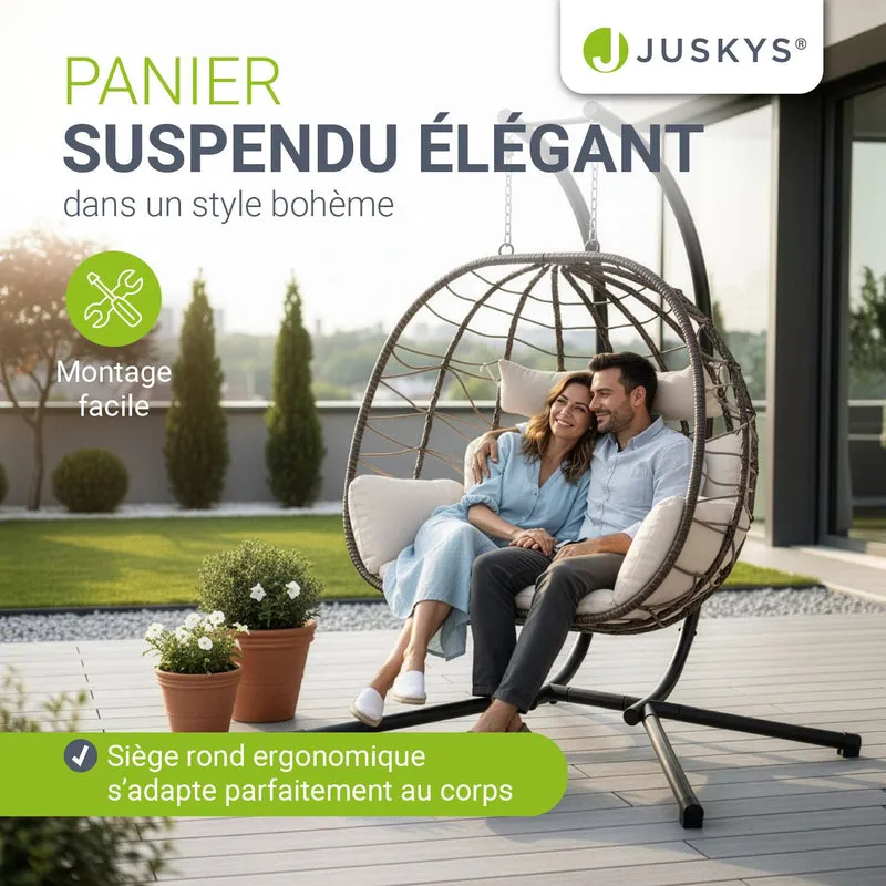 Fauteuil suspendu double en polyrotin Aria