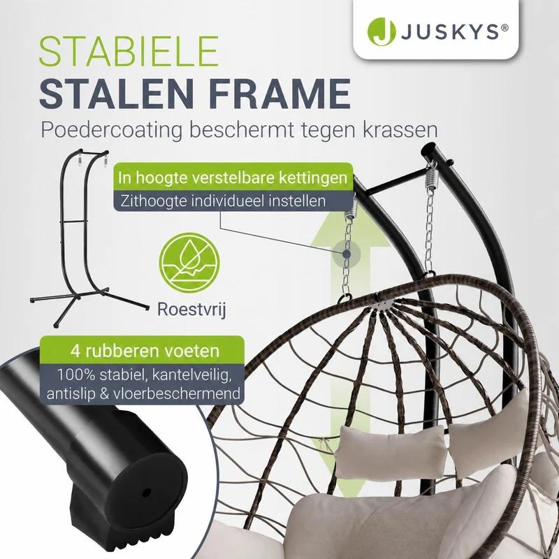 Fauteuil suspendu double en polyrotin Aria