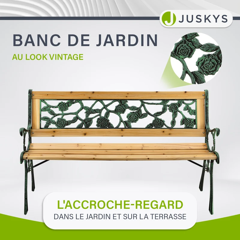 Banc de jardin Venezia – bois et fonte