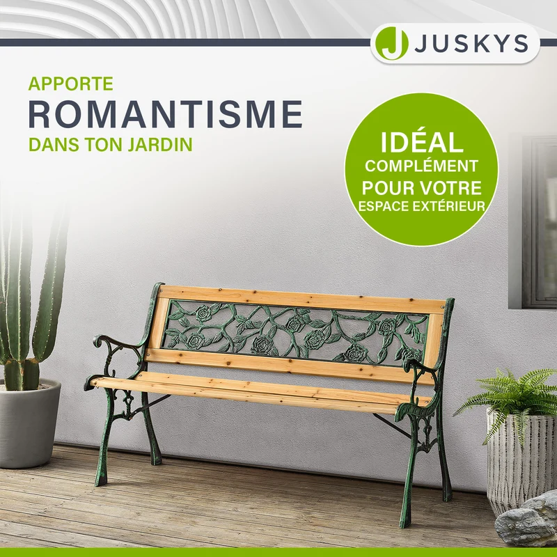 Banc de jardin Venezia – bois et fonte