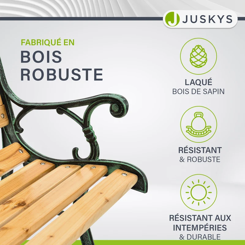 Banc de jardin Venezia – bois et fonte