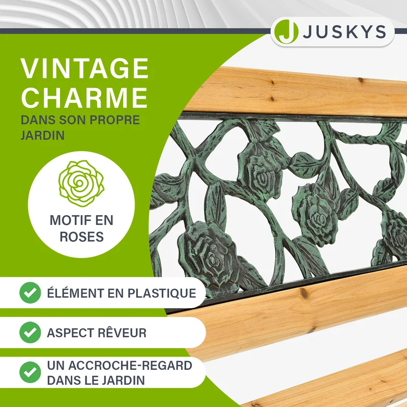 Banc de jardin Venezia – bois et fonte