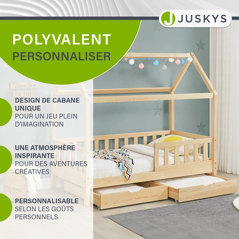 Lit enfant Marli 90 x 200 cm avec sommier