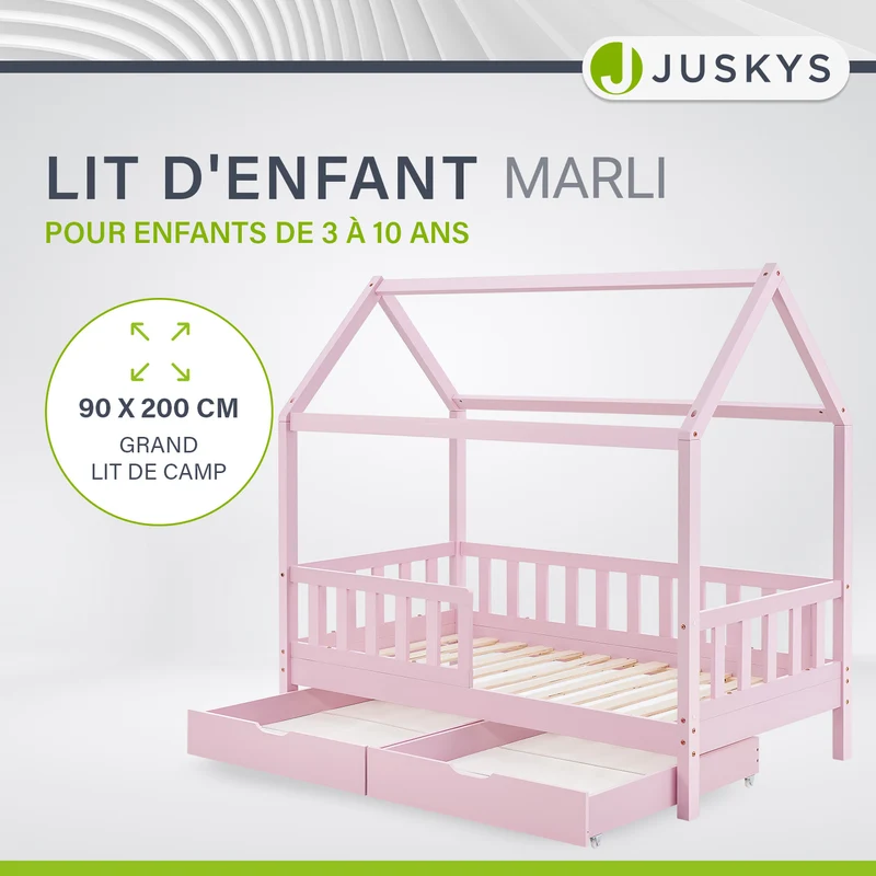 Lit enfant Marli 90 x 200 cm avec sommier