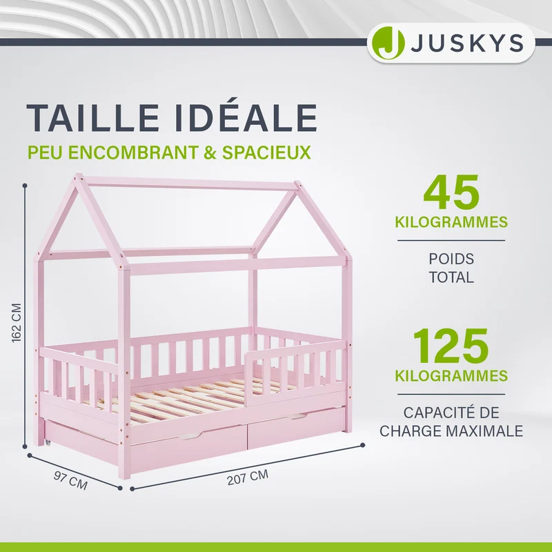 Lit enfant Marli 90 x 200 cm avec sommier