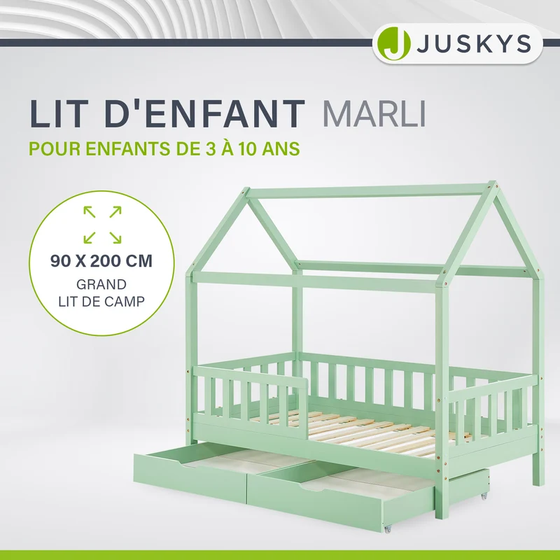 Lit enfant Marli 90 x 200 cm avec sommier