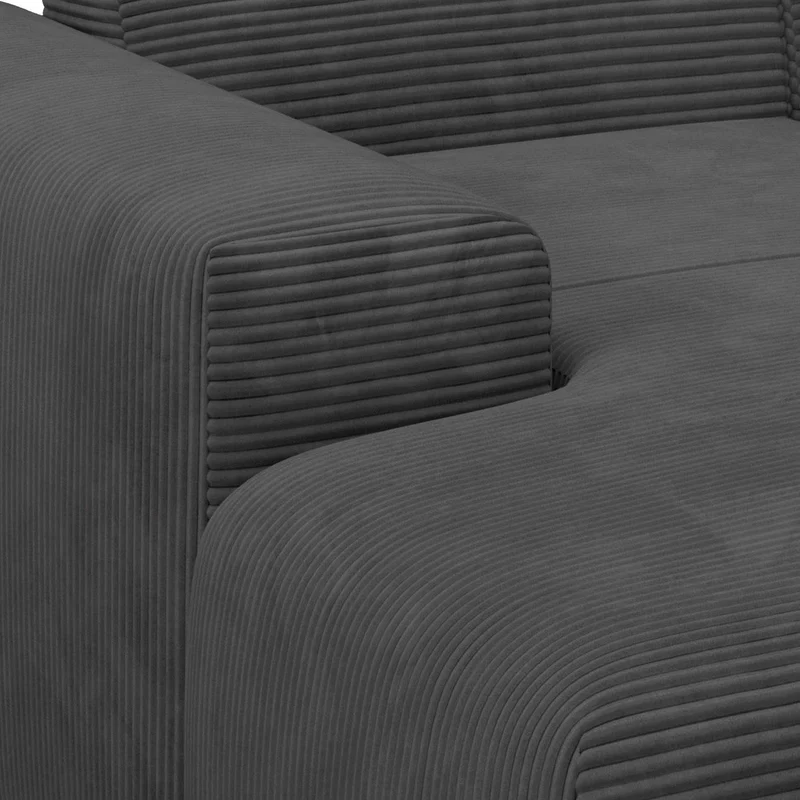 Canapé d'angle en L Vals – aspect velours côtelé