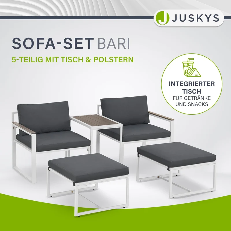 Salon de jardin en résine tressée Bari – canapé lounge