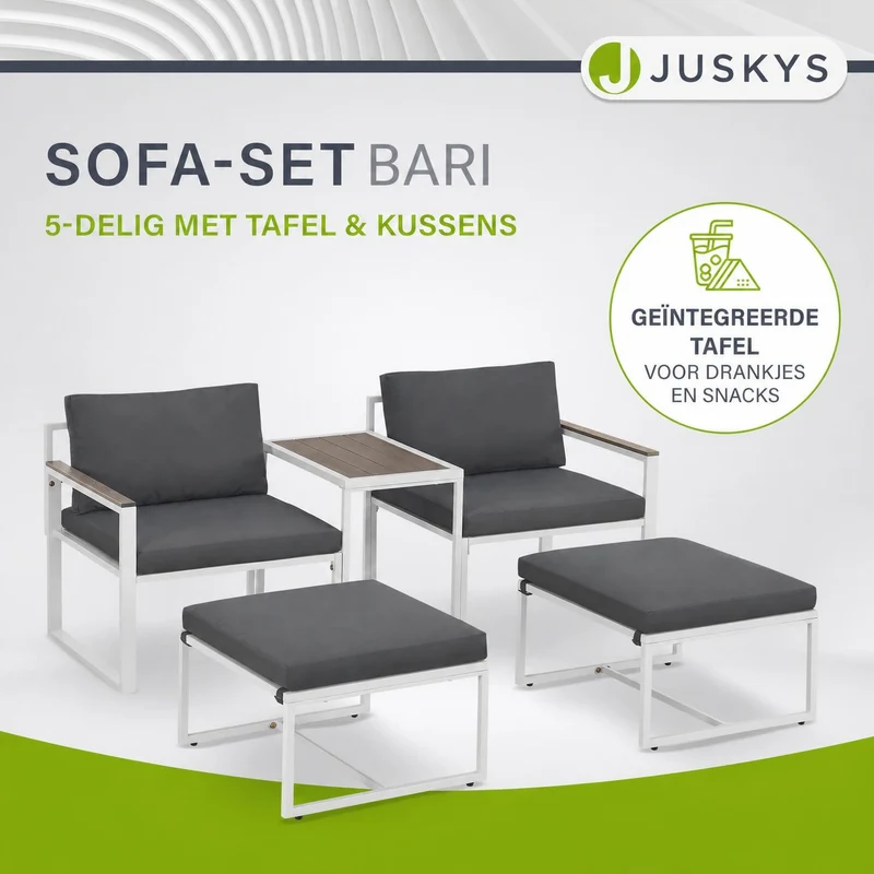 Salon de jardin en résine tressée Bari – canapé lounge