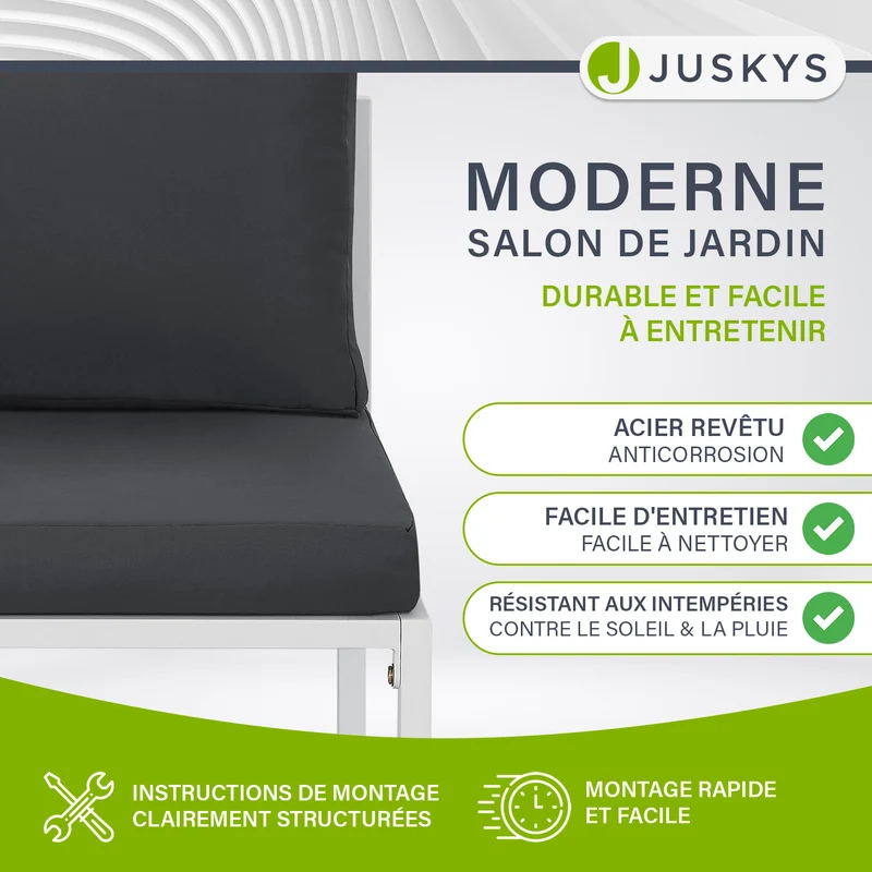 Salon de jardin en résine tressée Bari – canapé lounge