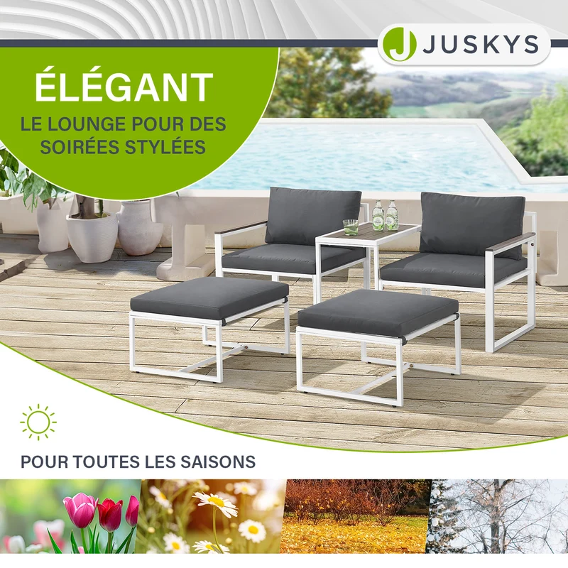 Salon de jardin en résine tressée Bari – canapé lounge