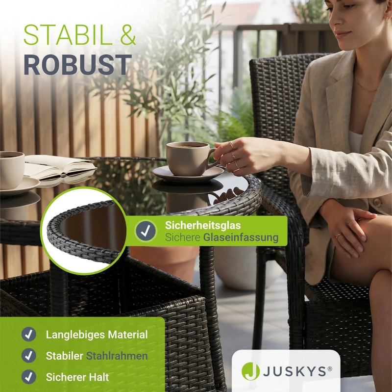 Table de jardin ronde en polyrotin Yoro