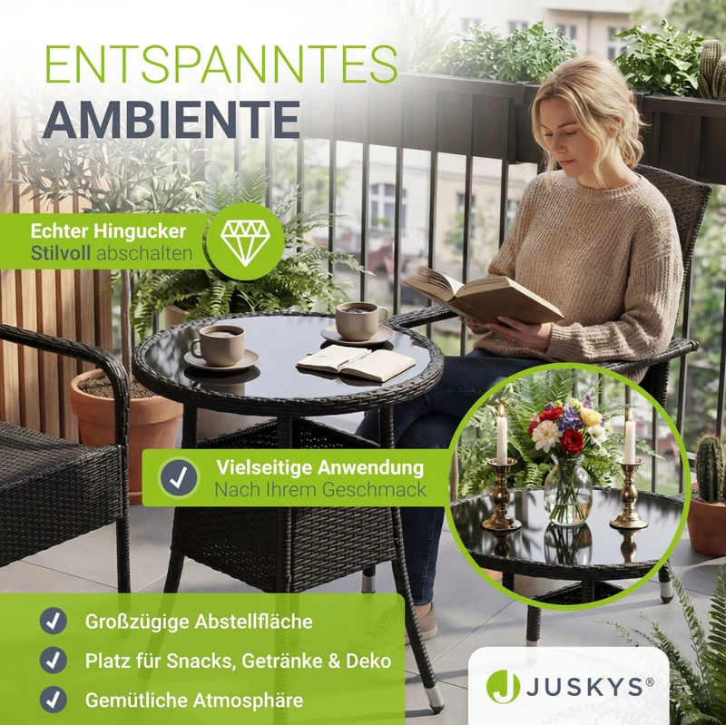 Table de jardin ronde en polyrotin Yoro