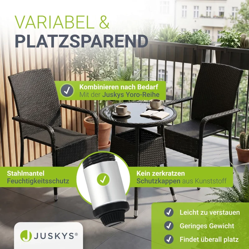 Table de jardin ronde en polyrotin Yoro
