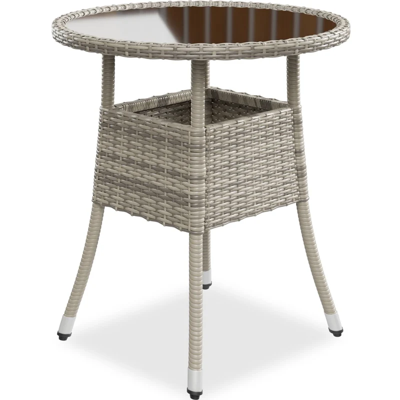 Table de jardin ronde en polyrotin Yoro