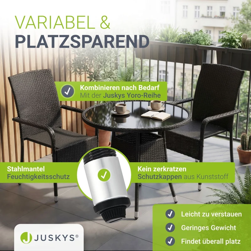 Table de jardin ronde en polyrotin Yoro
