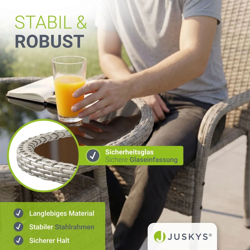 Table de jardin ronde en polyrotin Yoro