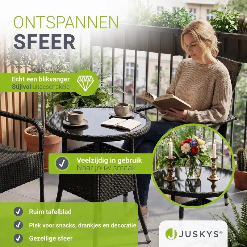 Table de jardin ronde en polyrotin Yoro