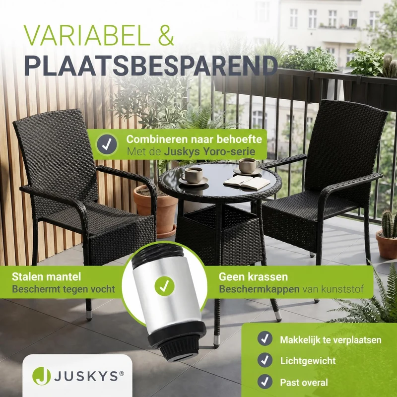 Table de jardin ronde en polyrotin Yoro