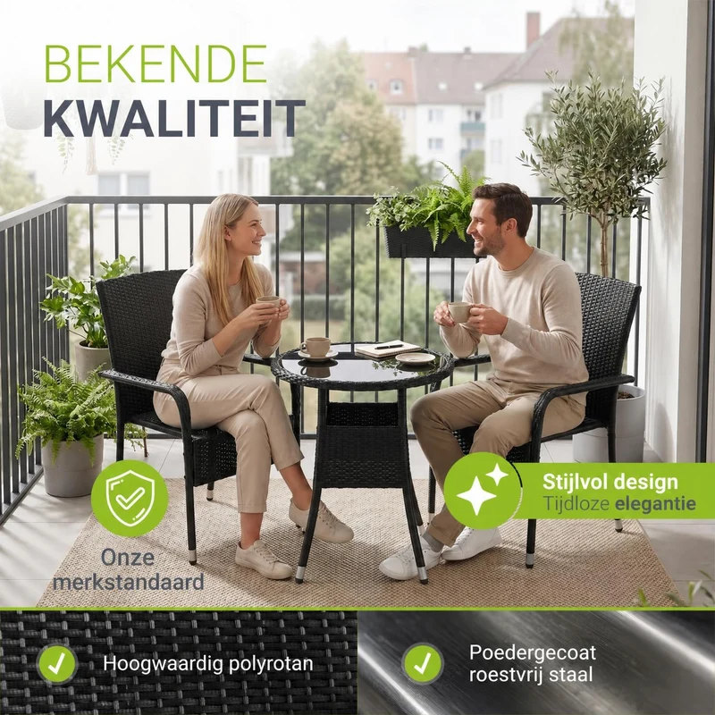 Table de jardin ronde en polyrotin Yoro