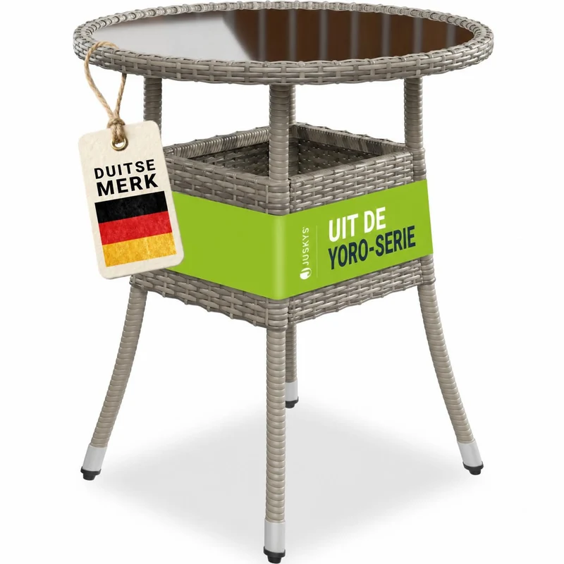 Table de jardin ronde en polyrotin Yoro