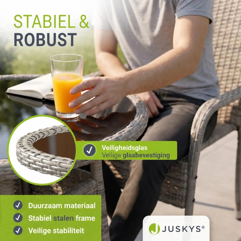 Table de jardin ronde en polyrotin Yoro