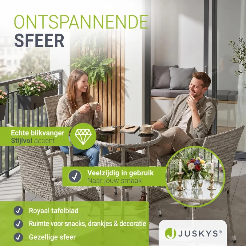 Table de jardin ronde en polyrotin Yoro