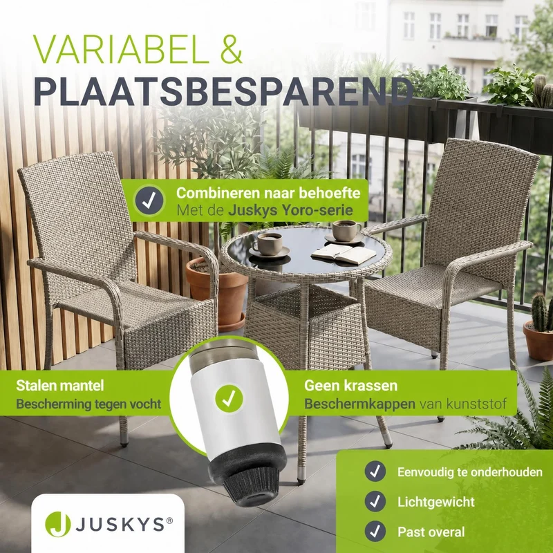 Table de jardin ronde en polyrotin Yoro