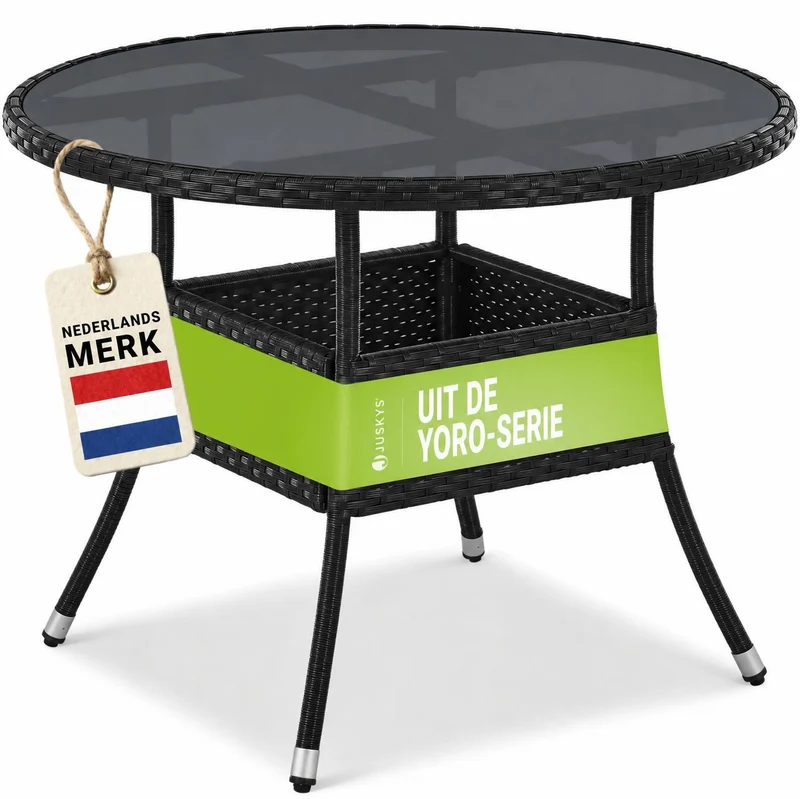 Table de jardin ronde en polyrotin Yoro