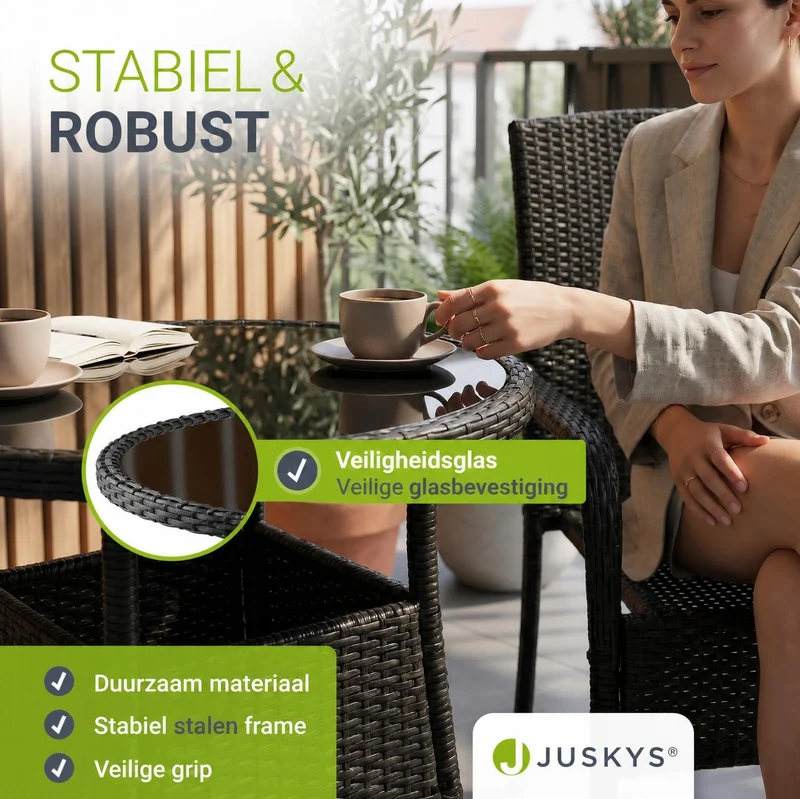Table de jardin ronde en polyrotin Yoro
