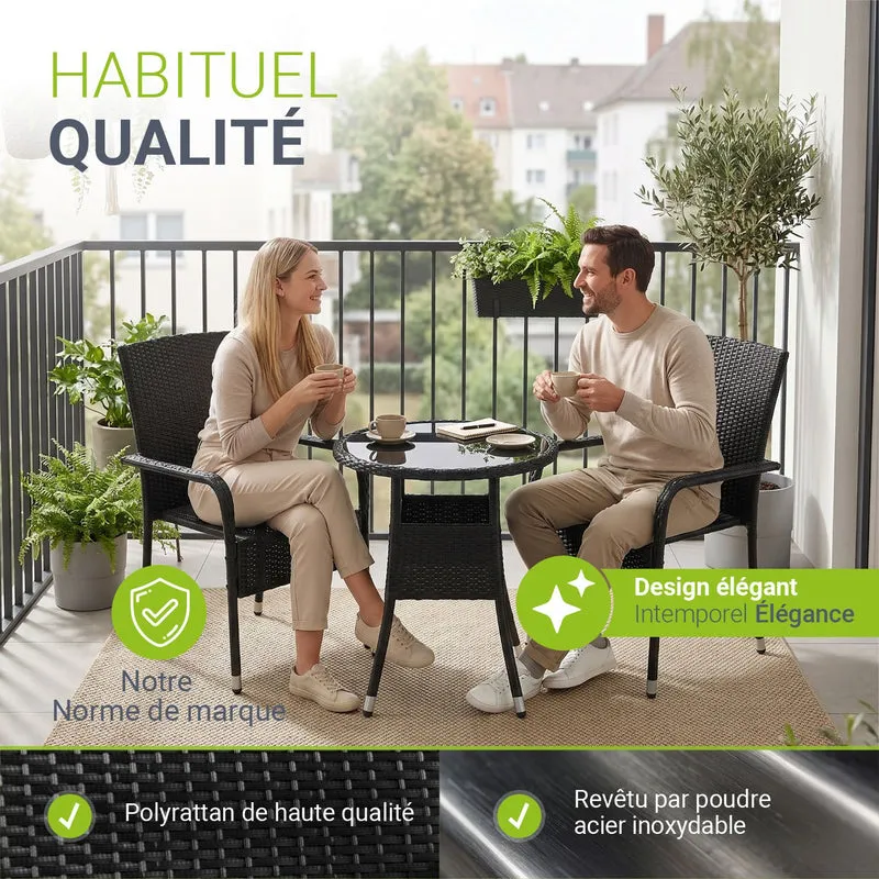 Table de jardin ronde en polyrotin Yoro